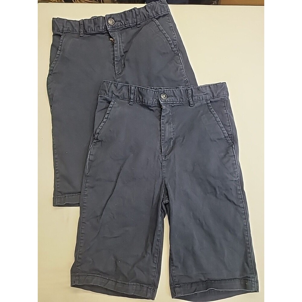 2 Pair Children's Place Boys Size 14 Slim Navy Blue Uniform Shorts Adjustable
